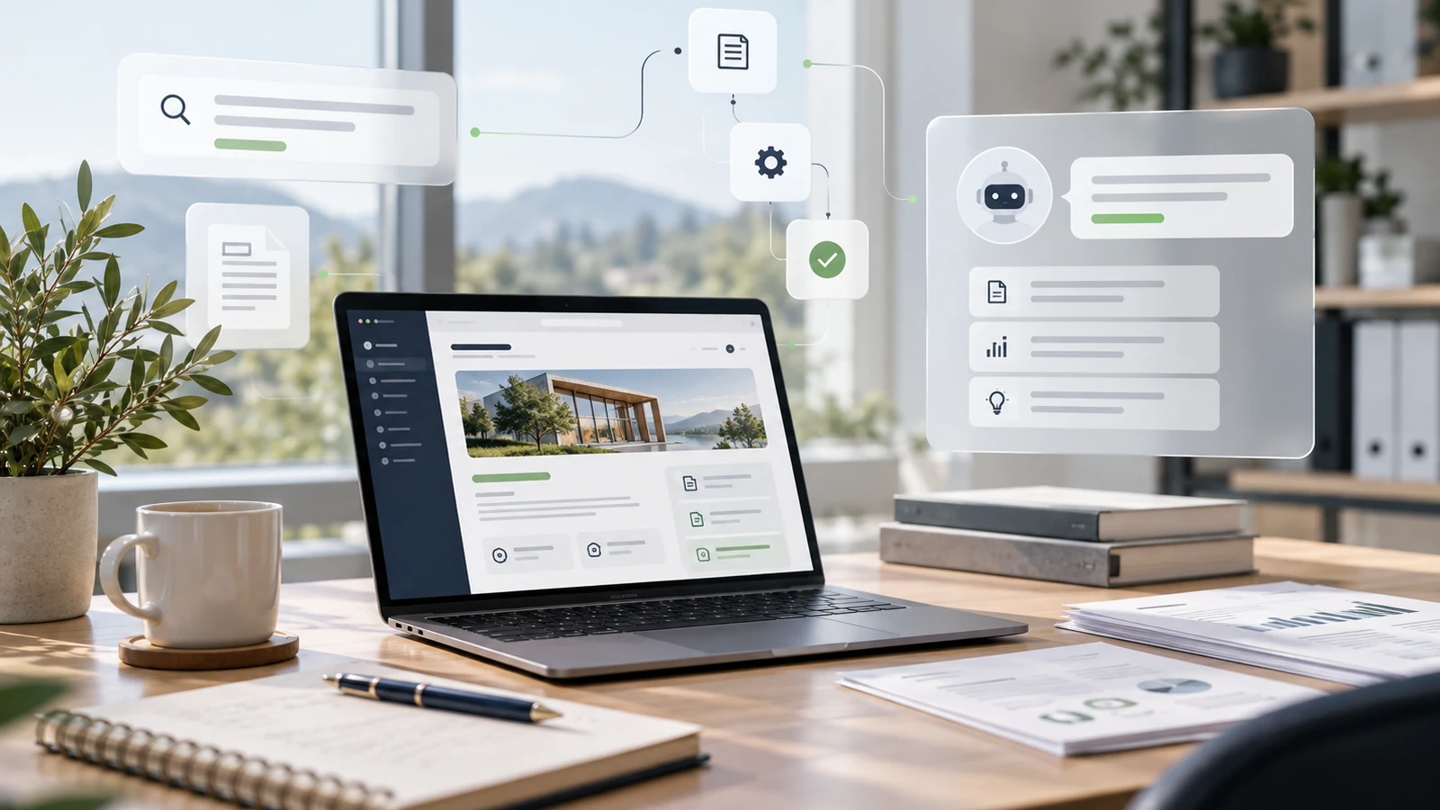 Moderner Arbeitsplatz für Webdesign, Web-Apps, Automatisierung und KI